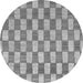 Round Machine Washable Abstract Gray Modern Rug, wshabs313gry