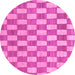 Round Abstract Pink Modern Rug, abs313pnk