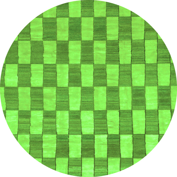 Round Abstract Green Modern Rug, abs313grn