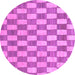 Round Machine Washable Abstract Purple Modern Area Rugs, wshabs313pur