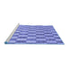 Sideview of Machine Washable Abstract Blue Modern Rug, wshabs313blu