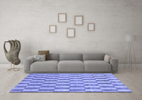 Machine Washable Abstract Blue Modern Rug, wshabs313blu