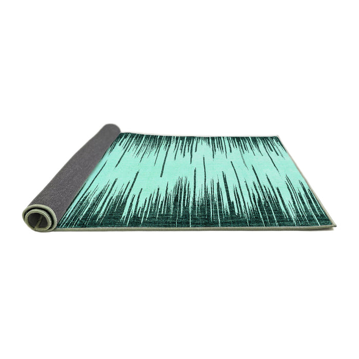 Sideview of Abstract Turquoise Modern Rug, abs3140turq