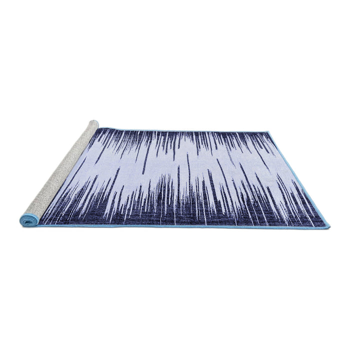Sideview of Machine Washable Abstract Blue Modern Rug, wshabs3140blu
