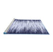 Sideview of Machine Washable Abstract Blue Modern Rug, wshabs3140blu