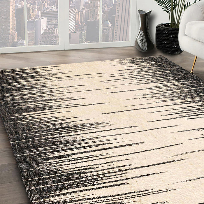 Machine Washable Abstract Coffee Brown Rug in a Family Room, wshabs3140