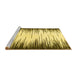 Sideview of Machine Washable Abstract Yellow Modern Rug, wshabs3140yw