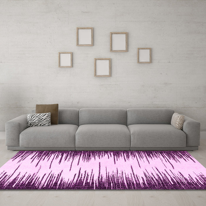Machine Washable Abstract Pink Modern Rug in a Living Room, wshabs3140pnk