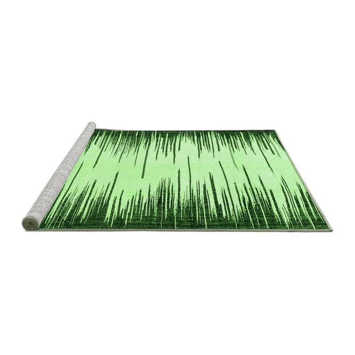 Sideview of Machine Washable Abstract Green Modern Area Rugs, wshabs3140grn