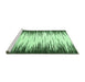 Sideview of Machine Washable Abstract Emerald Green Modern Area Rugs, wshabs3140emgrn