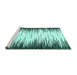 Sideview of Machine Washable Abstract Turquoise Modern Area Rugs, wshabs3140turq