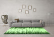 Machine Washable Abstract Green Modern Area Rugs in a Living Room,, wshabs3140grn