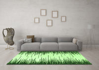 Machine Washable Abstract Green Modern Rug, wshabs3140grn