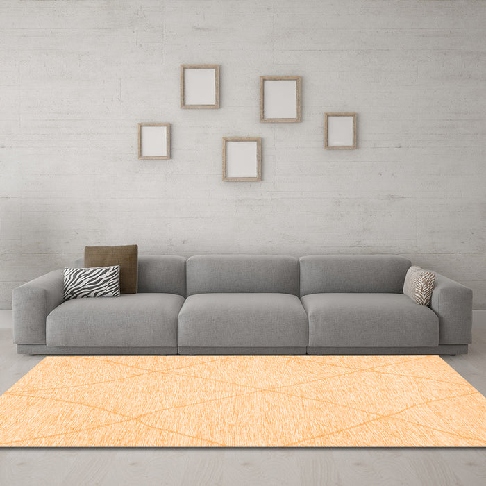 Machine Washable Solid Orange Modern Area Rugs in a Living Room, wshabs3141org