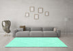 Machine Washable Solid Turquoise Modern Area Rugs in a Living Room,, wshabs3141turq