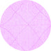 Round Solid Purple Modern Rug, abs3141pur