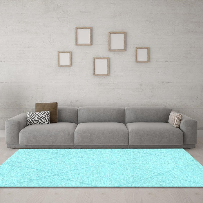 Machine Washable Solid Light Blue Modern Rug in a Living Room, wshabs3141lblu
