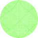 Round Solid Green Modern Rug, abs3141grn