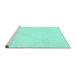 Sideview of Machine Washable Solid Turquoise Modern Area Rugs, wshabs3141turq