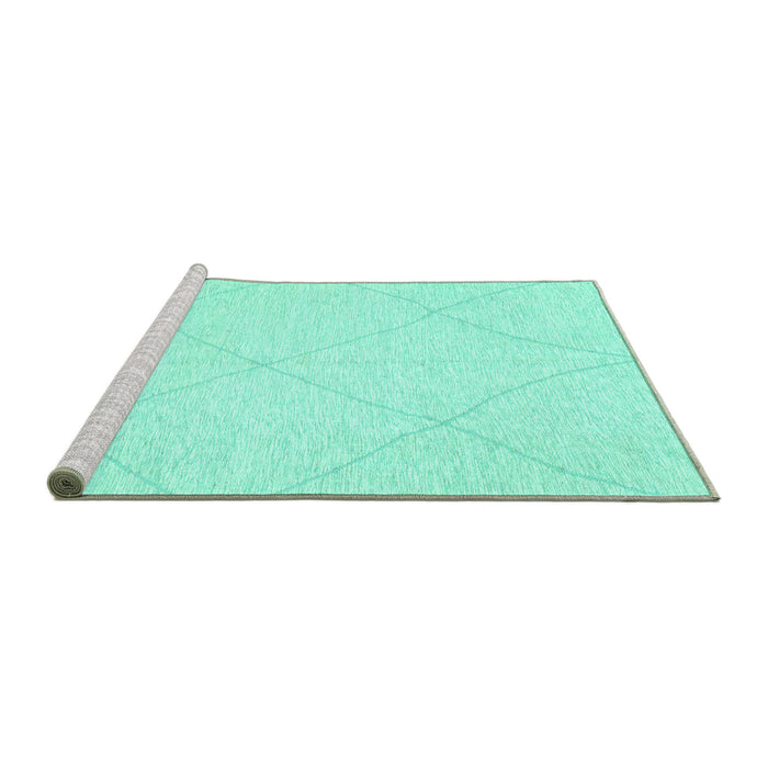 Sideview of Machine Washable Solid Turquoise Modern Area Rugs, wshabs3141turq