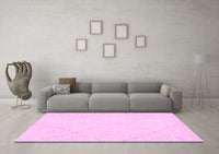 Machine Washable Solid Pink Modern Rug, wshabs3141pnk