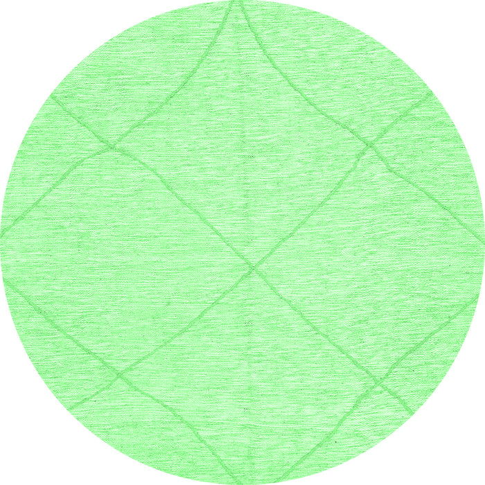 Round Machine Washable Solid Emerald Green Modern Area Rugs, wshabs3141emgrn