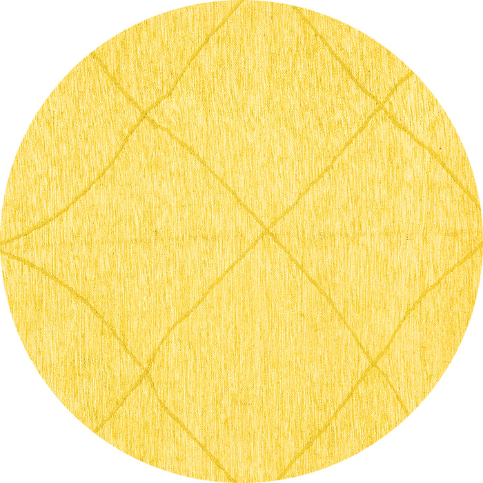 Round Solid Yellow Modern Rug, abs3141yw