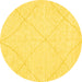 Round Solid Yellow Modern Rug, abs3141yw