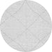 Round Solid Gray Modern Rug, abs3141gry