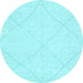 Round Solid Light Blue Modern Rug, abs3141lblu