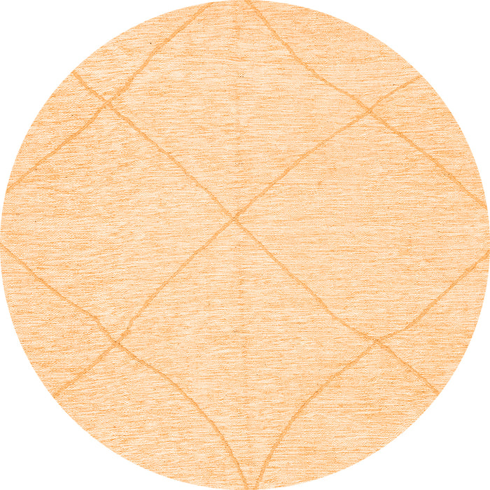 Round Machine Washable Solid Orange Modern Area Rugs, wshabs3141org