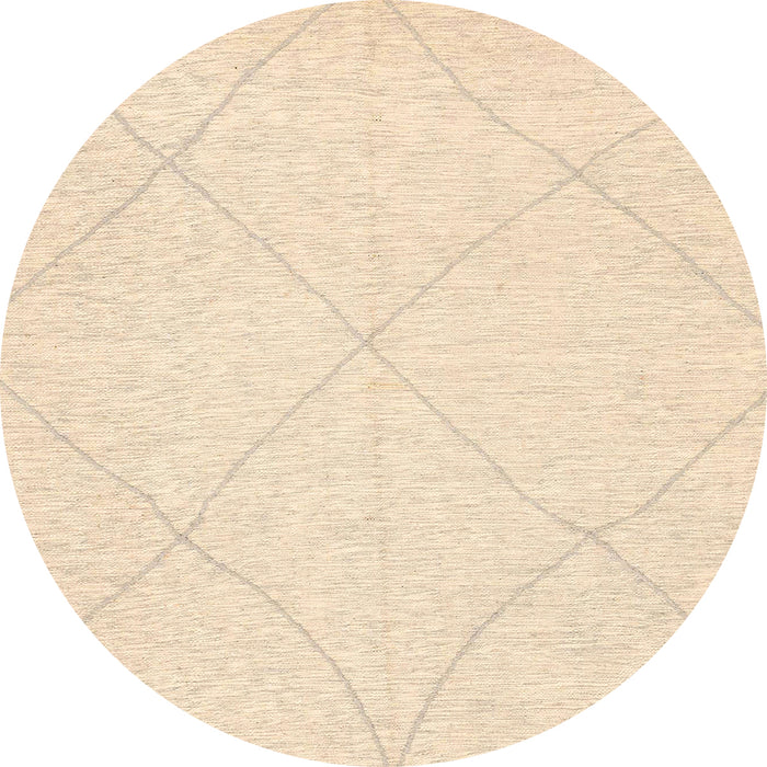 Round Machine Washable Abstract Pastel Orange Rug, wshabs3141