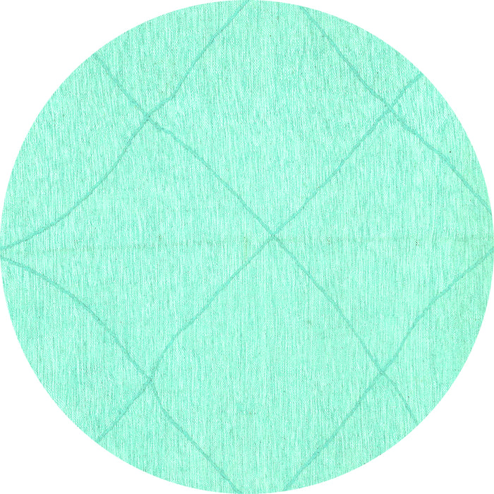 Round Solid Turquoise Modern Rug, abs3141turq