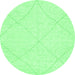 Round Solid Emerald Green Modern Rug, abs3141emgrn