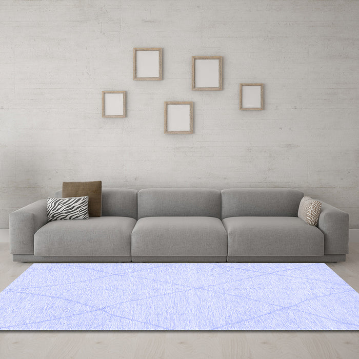 Machine Washable Solid Blue Modern Rug in a Living Room, wshabs3141blu