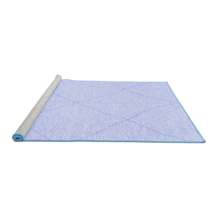 Sideview of Machine Washable Solid Blue Modern Rug, wshabs3141blu