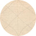 Round Abstract Pastel Orange Solid Rug, abs3141