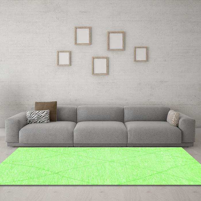 Machine Washable Solid Green Modern Area Rugs in a Living Room,, wshabs3141grn