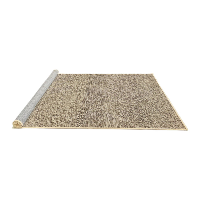 Sideview of Machine Washable Abstract Dark Almond Brown Rug, wshabs3142