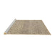 Sideview of Machine Washable Abstract Dark Almond Brown Rug, wshabs3142