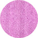 Round Abstract Pink Modern Rug, abs3142pnk