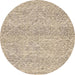 Round Machine Washable Abstract Dark Almond Brown Rug, wshabs3142