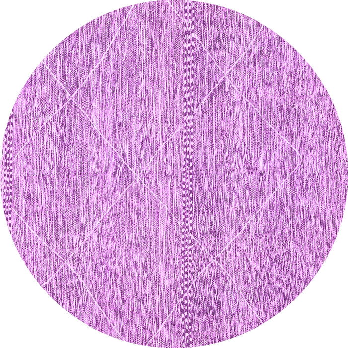 Round Machine Washable Abstract Purple Modern Area Rugs, wshabs3142pur
