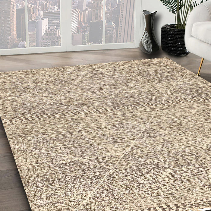 Machine Washable Abstract Dark Almond Brown Rug in a Family Room, wshabs3142