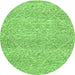 Round Abstract Green Modern Rug, abs3142grn