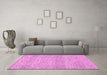 Machine Washable Abstract Pink Modern Rug in a Living Room, wshabs3142pnk