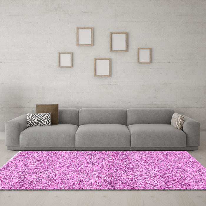Machine Washable Abstract Pink Modern Rug in a Living Room, wshabs3142pnk