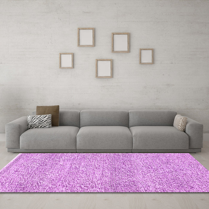 Machine Washable Abstract Purple Modern Area Rugs in a Living Room, wshabs3142pur