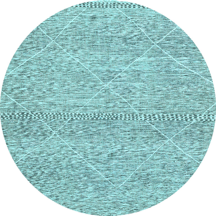 Round Abstract Light Blue Modern Rug, abs3142lblu
