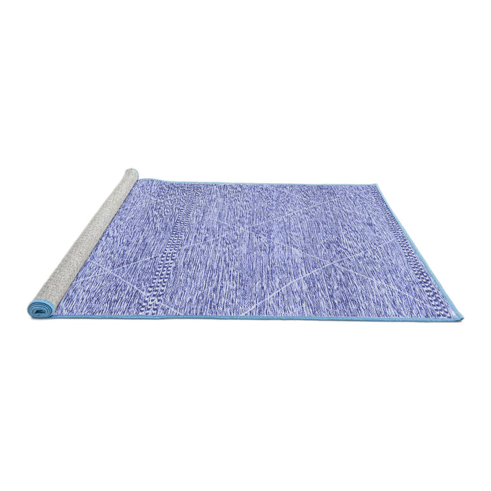 Sideview of Machine Washable Abstract Blue Modern Rug, wshabs3142blu